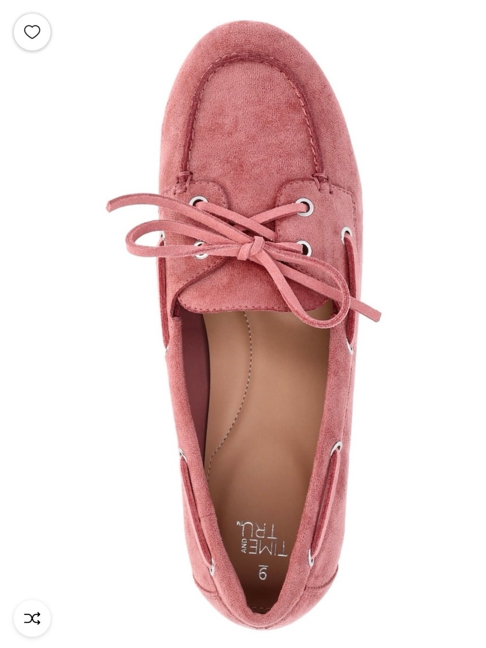 Time and Tru Women’s Rose Pink Suede Moccasin